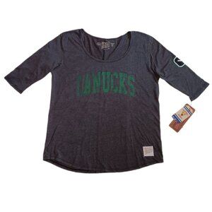 Retro Brand Vancouver Canucks Womens Small T Short Gray 3/4 Sleeve Vintage Style